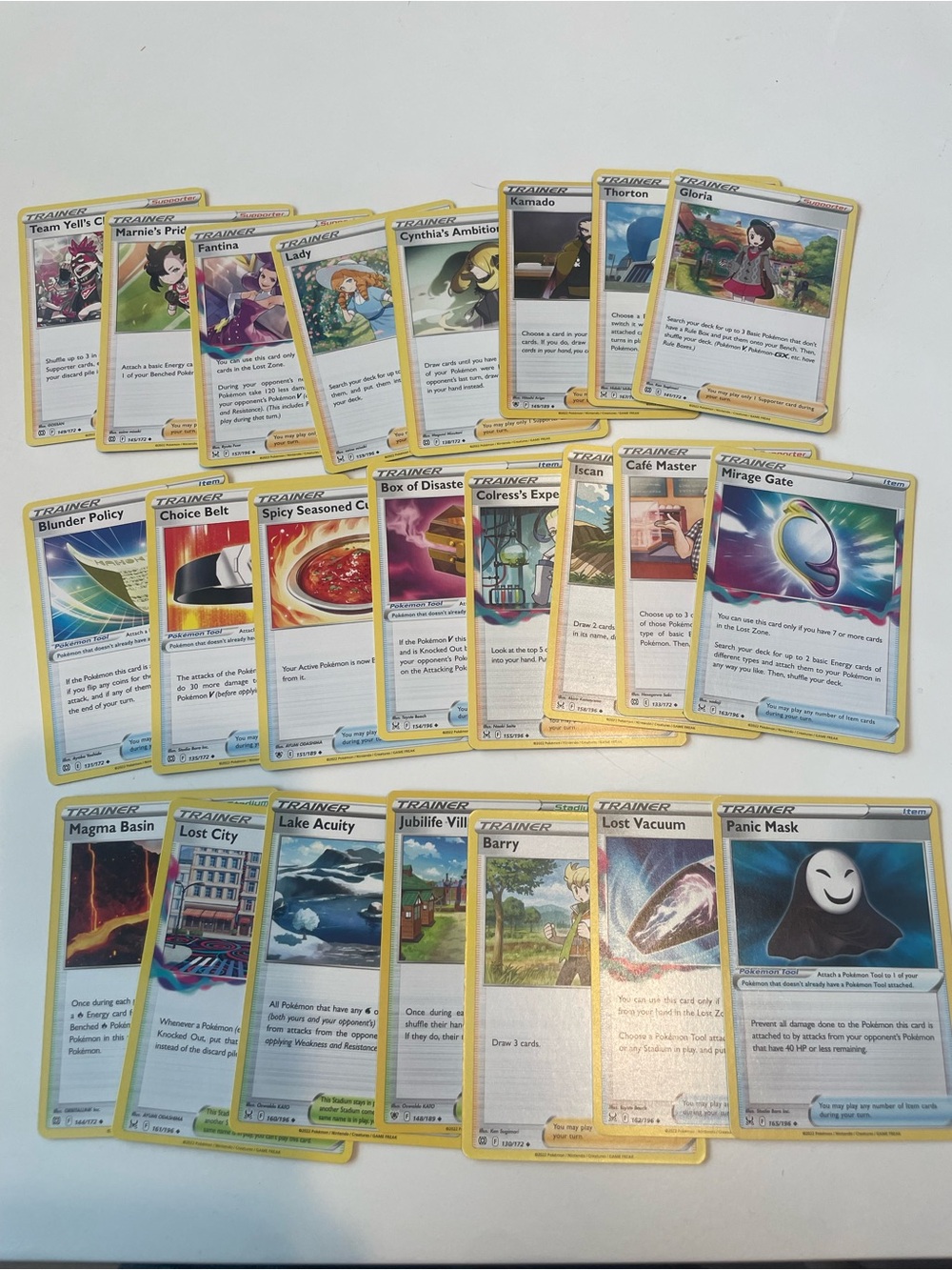 Pokémon trainer cards